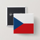 Tsjechische vlag vierkante button 5,1 cm (Voorkant /achterkant)