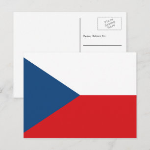 Tsjechische vlag, vlag van Tsjechië Briefkaart