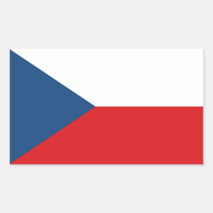 Tsjechische vlag, vlag van Tsjechië Rechthoekige Sticker