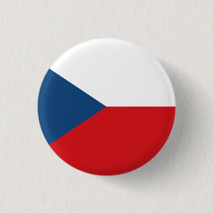 Tsjechische vlag, vlag van Tsjechië Ronde Button 3,2 Cm