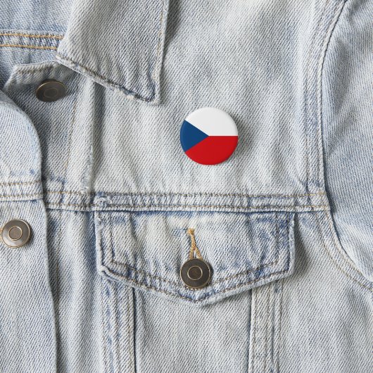 Tsjechische vlag, vlag van Tsjechië Ronde Button 3,2 Cm (In situ)