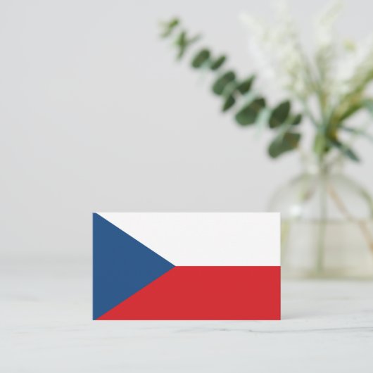 Tsjechische vlag, vlag van Tsjechië Visitekaartje (Staand voorkant)