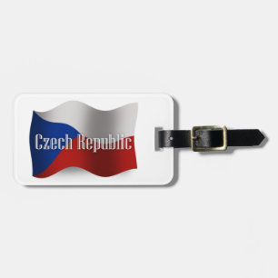 Tsjechische vlag zwaaiend bagagelabel