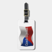 Tsjechische vlag zwaaiend bagagelabel (Voorkant verticaal)