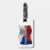 Tsjechische vlag zwaaiend bagagelabel (Achterkant verticaal)