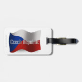 Tsjechische vlag zwaaiend bagagelabel (Achterkant horizontaal)