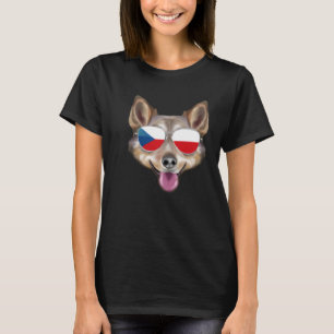 Tsjechische vlag Zweedse Vallhund hond Tsjechische T-shirt