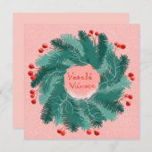 Tsjechische vrolijke kerstkrans kaart (Voorkant / Achterkant)