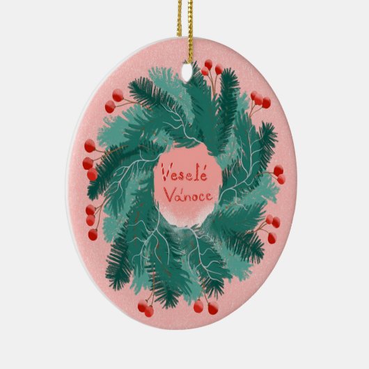 Tsjechische vrolijke kerstkrans Ornament (Rechts)