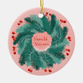 Tsjechische vrolijke kerstkrans Ornament (Voorkant)
