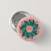 Tsjechische vrolijke kerstkrans ronde button 3,2 cm (Voorkant /achterkant)