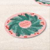 Tsjechische vrolijke kerstkrans ronde kartonnen onderzetter (Gebogen)