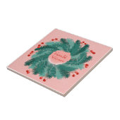 Tsjechische vrolijke kerstkrans tegeltje (Zijkant)