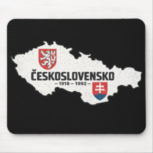 Tsjecho-Slowakije 1918-1992 Vintage Kaart Retro Muismat