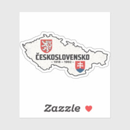 Tsjecho-Slowakije 1918-1992 Vintage Kaart Retro Sticker