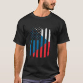 Tsjecho-Slowakije en Amerika Vlag Tsjechisch-Ameri T-shirt (Voorkant)