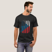 Tsjecho-Slowakije en Amerika Vlag Tsjechisch-Ameri T-shirt (Voorkant volledig)