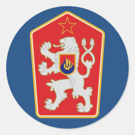 Tsjecho-Slowakije - Wapenschild (1960-1990) Sticke Ronde Sticker