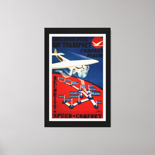 Tsjechoslowaaks luchtvervoer canvas afdruk (Voorkant)