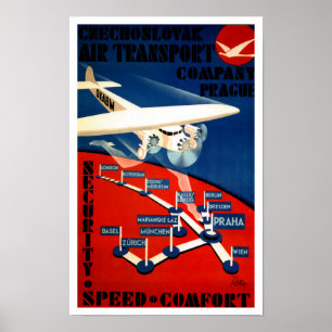 Tsjechoslowaaks luchtvervoer poster