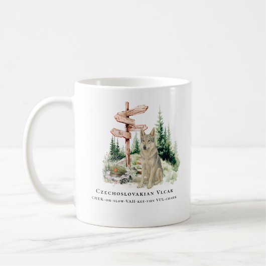 Tsjechoslowaakse Vlcak Waterverf Dog | zeldzaam ra Koffiemok (Links)