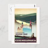 Tsjechoslowakije Bohemian Forest Print Briefkaart (Voorkant / Achterkant)
