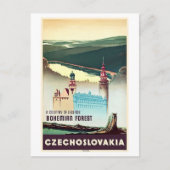 Tsjechoslowakije Bohemian Forest Print Briefkaart (Voorkant)