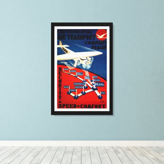 Tsjechoslowakije luchtvervoer - L Canvas Afdruk (Insitu (Houten vloer))