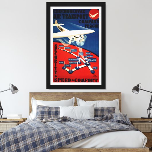 Tsjechoslowakije luchtvervoer - M Canvas Afdruk (Insitu (Slaapkamer))
