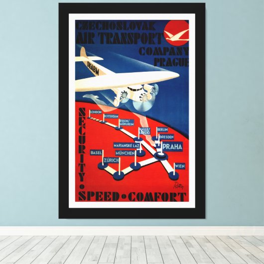 Tsjechoslowakije luchtvervoer - M Canvas Afdruk (Insitu (Houten vloer))