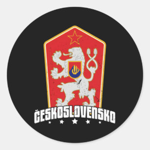 Tsjechoslowakije Tsjechische Republiek Midden-Euro Ronde Sticker