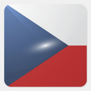 Tsjechoslowakije vierkante glossy vlag sticker