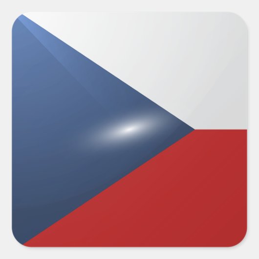Tsjechoslowakije vierkante glossy vlag sticker (Voorkant)