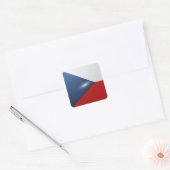 Tsjechoslowakije vierkante glossy vlag sticker (Envelop)