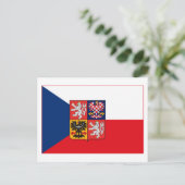 Tsjechoslowakije Vlag w COA (light Briefkaart) Briefkaart (Staand voorkant)