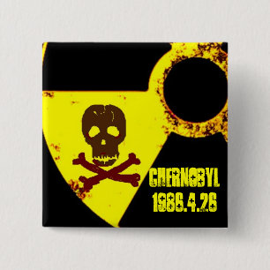 Tsjernobyl gedenkteken tegen kernenergie vierkante button 5,1 cm