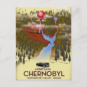 Tsjernobyl, Pripyat, oekraïne Travel poster Briefkaart