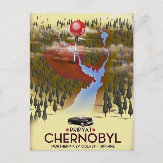 Tsjernobyl, Pripyat, oekraïne Travel poster Briefkaart (Voorkant)