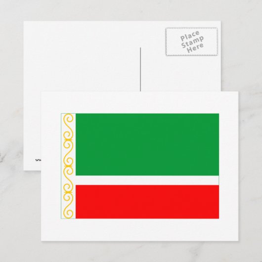 Tsjetsjeense vlag briefkaart (Voorkant / Achterkant)