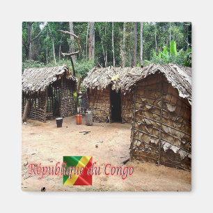 TSJG005 REPUBLIEK CONGO, House Pygmy, Fridge Magneet