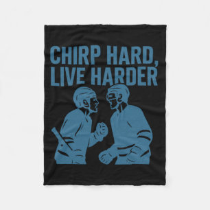Tsjilp Hard Leef Harder Hockey Trash Talk Quote  Fleece Deken