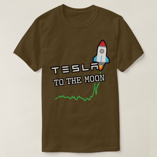 TSLA naar de Moon White T-shirt (Design voorkant)