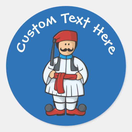 Tsolias-Cartoon Ronde Sticker (Voorkant)