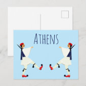Tsolias (Evzones) met fustanella Athene Briefkaart (Voorkant / Achterkant)