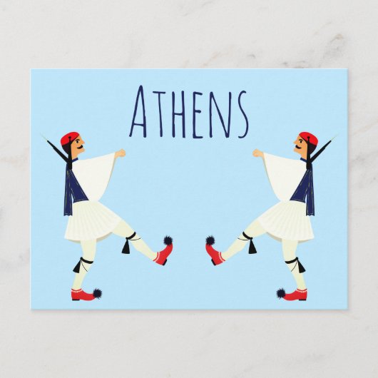 Tsolias (Evzones) met fustanella Athene Briefkaart (Voorkant)