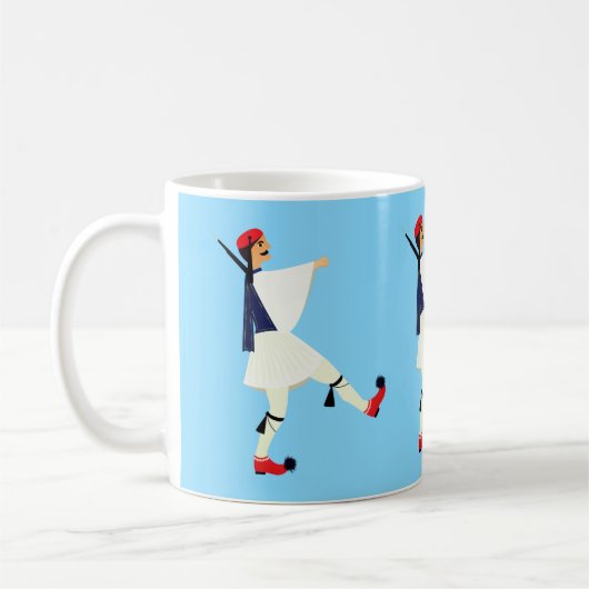 Tsolias (Evzones) met fustanella Greece souvenir Koffiemok (Links)