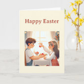 Tsourgrisma Grieks Pasen Kaart (Gele Bloem)