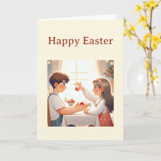 Tsourgrisma Grieks Pasen Kaart (Gele Bloem)