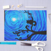 TSP 098 - Kat en maanlicht - Weefselpapier Tissuepapier (Craft)