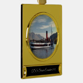 TSS Earnslaw stoomschip 1912 Verguld Banner Ornament (Rechts)